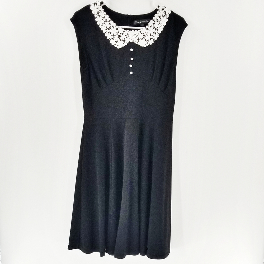 Cai De Nu black retro style dress size L